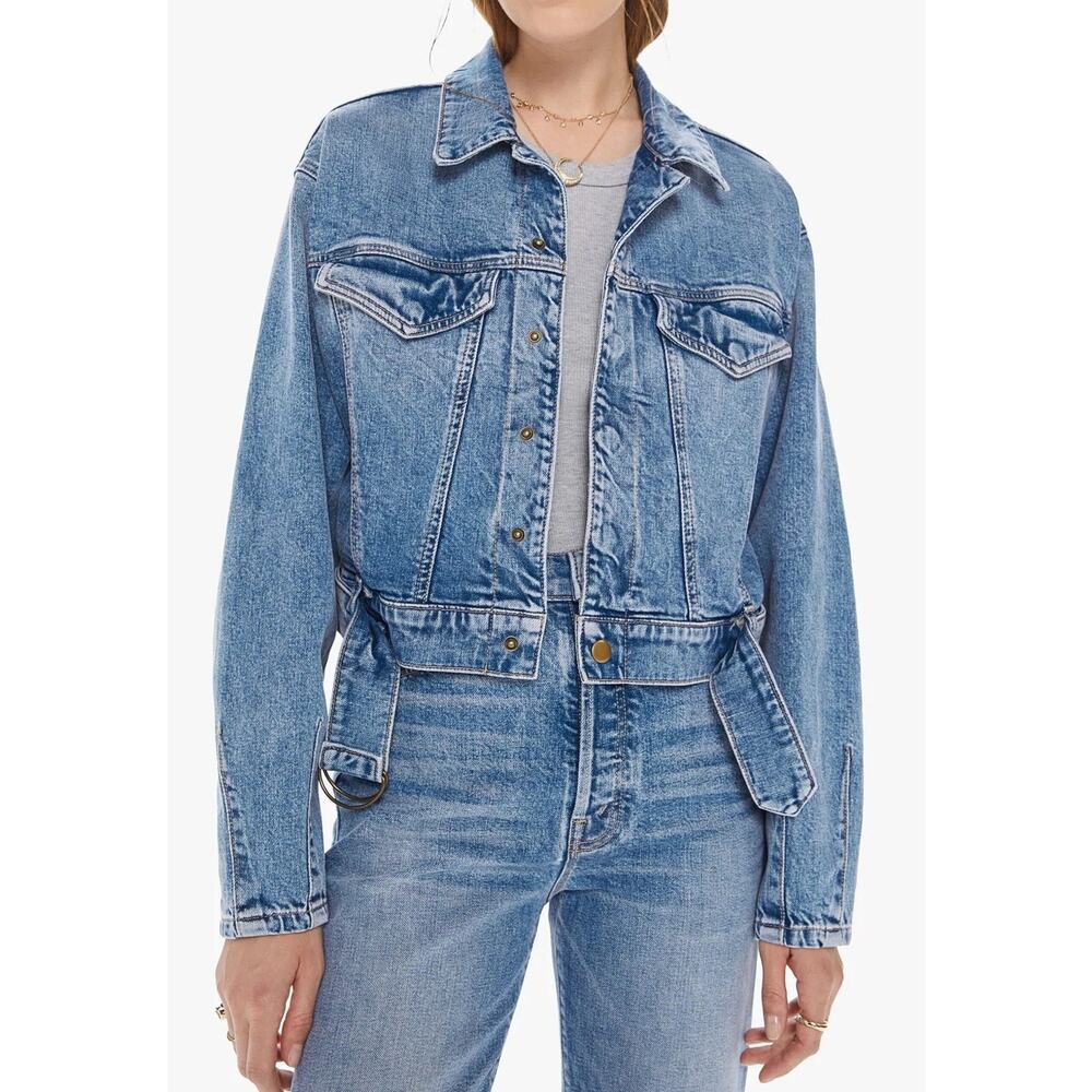 Mother Superior NWT Belted Fly Away Jean Jacket Belle De Jour Denim Small $450